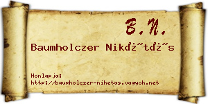 Baumholczer Nikétás névjegykártya